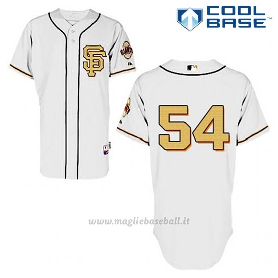 Maglia Baseball Uomo San Francisco Giants Sergio Romo 54 Crema Cool Base